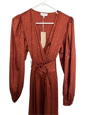 ACOA Rust Maxi Dress with Belt